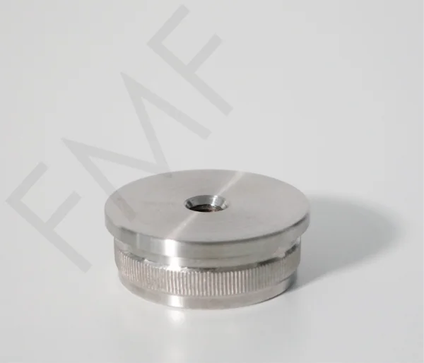 Buy FMF End Caps Threaded for Round Handrails to complete your railing project. These wall-mounted threaded end caps are compatible with 42.4 MM round handrail tubes. They come with a hole in the center to install it with a wall mounting screw. FMF Glass Hardware end caps are designed to provide a streamlined look to the handrails. Our components are easy to assemble and flexible enough to suit any project requirements. Made of Stainless Steel, the end caps provide durability, strength and resistance to corrosion for several years. They are perfect for modern architectural projects such as the installation of handrails on balconies, porches, staircases, etc.