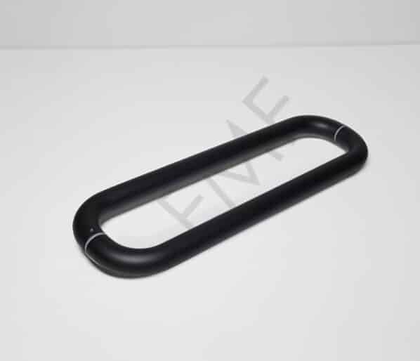 Commercial Round Door Handle - Matte Black, 18"