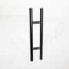 Commercial Ladder Style Round Handle - Matte Black, 12" Hole - 24" Length