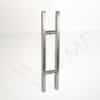 Commercial Ladder Style Square Handle - Brushed Stainless, 12" Hole - 24" Length