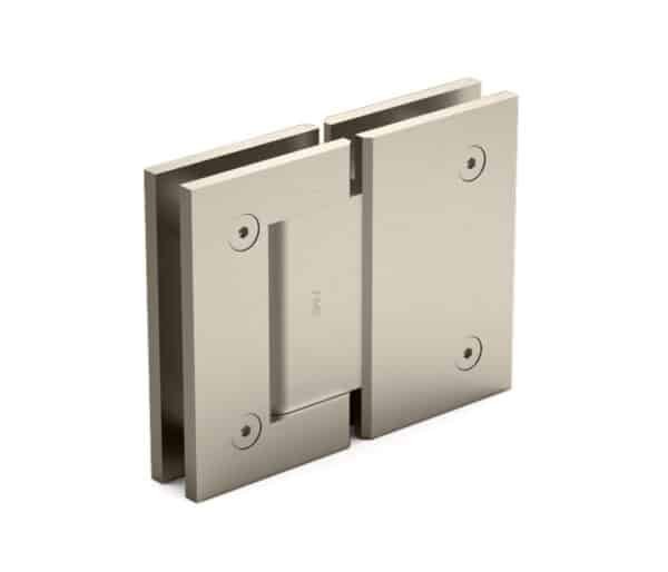 180° Glass-to-Glass Hinges - Brushed Nickel, Premium