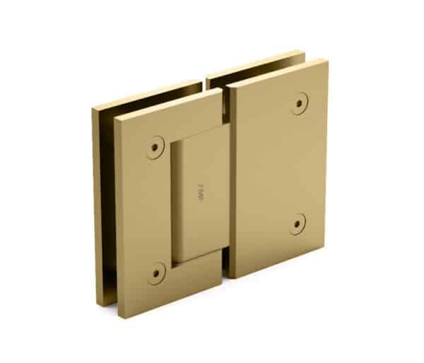 180° Glass-to-Glass Hinges - Satin Brass, Premium