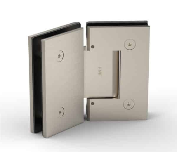 135° Adjustable Glass-to-Glass Hinge - Brushed Nickel