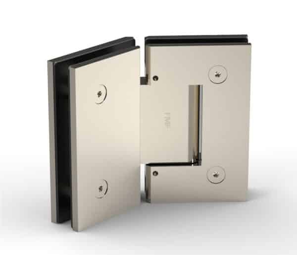 135° Adjustable Glass-to-Glass Hinge - Polished Nickel