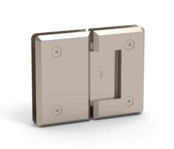 180° Bevelled Glass-to-Glass Hinge - Brushed Nickel