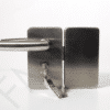 FMF 300 Series Glass-Glass Door Locks secure the glass doors with a solid handle. The rectangular-shaped commercial glass door locks are made of Aluminum with a coating of Stainless Steel. The neat rectangular shape with curved edges provides a sophisticated appearance to the overall theme around the glass doors. The 300 series is a great architectural feature for your main entry glass door, glass panel doors and modern glass doors around the commercial properties. The minimalistic design and unique finish complement any modern decoration. The fixed and solid handles are strong enough to pull and push them multiple times for several years.