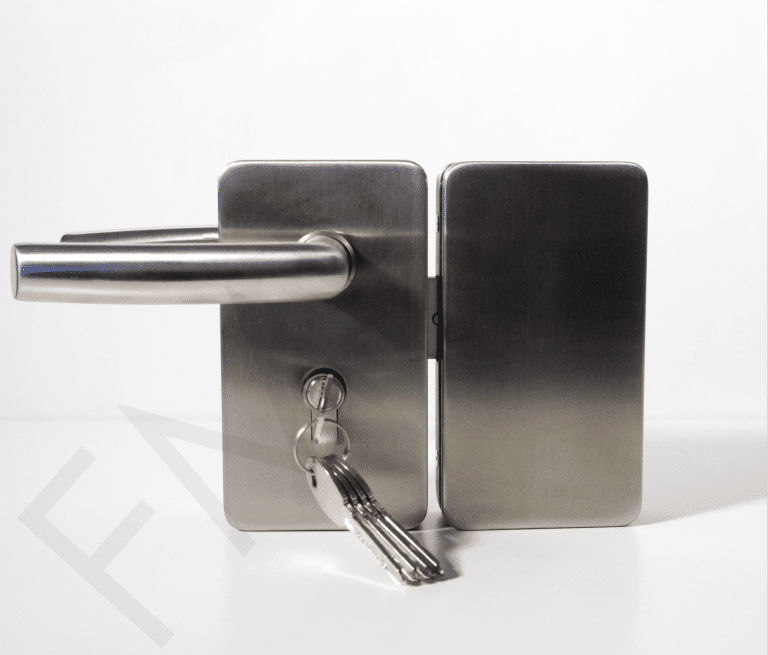 FMF 300 Series Glass-Glass Door Locks secure the glass doors with a solid handle. The rectangular-shaped commercial glass door locks are made of Aluminum with a coating of Stainless Steel. The neat rectangular shape with curved edges provides a sophisticated appearance to the overall theme around the glass doors. The 300 series is a great architectural feature for your main entry glass door, glass panel doors and modern glass doors around the commercial properties. The minimalistic design and unique finish complement any modern decoration. The fixed and solid handles are strong enough to pull and push them multiple times for several years.