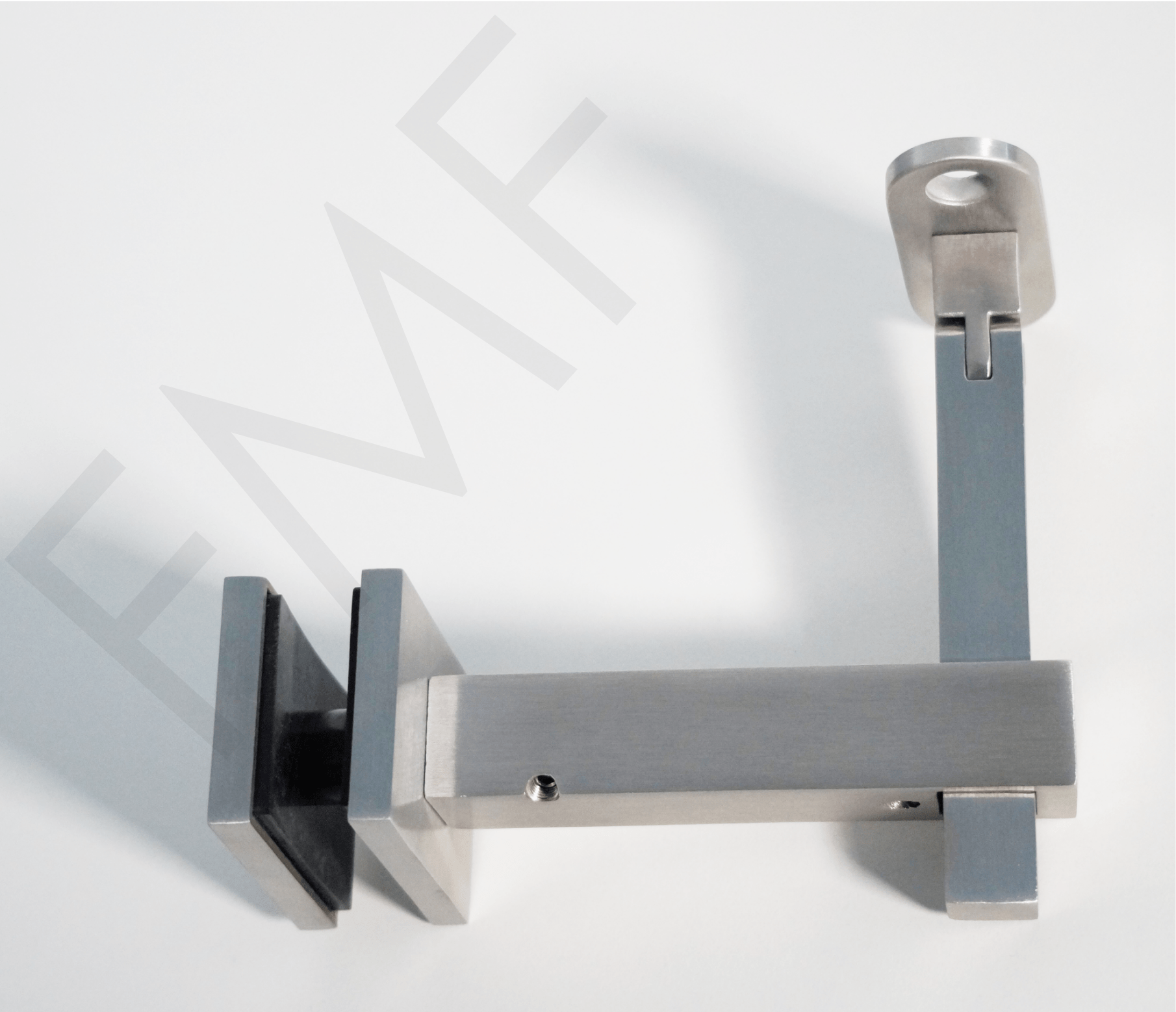 Square Adjustable Glass Handrail Bracket w/Pivot Saddle