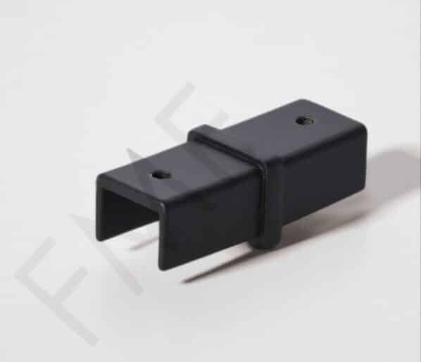 Straight Connecter for Rectangular Cap 25x21mm Handrail - Matte Black