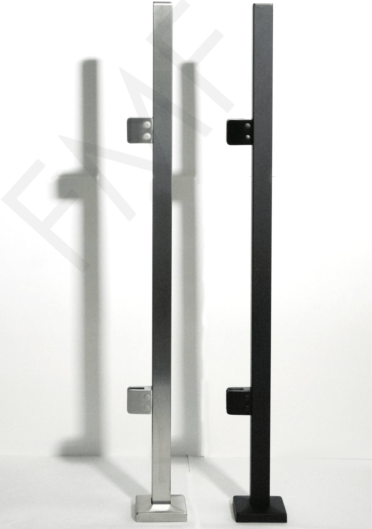 Square Glass Railing Post No Holes/No Clamps