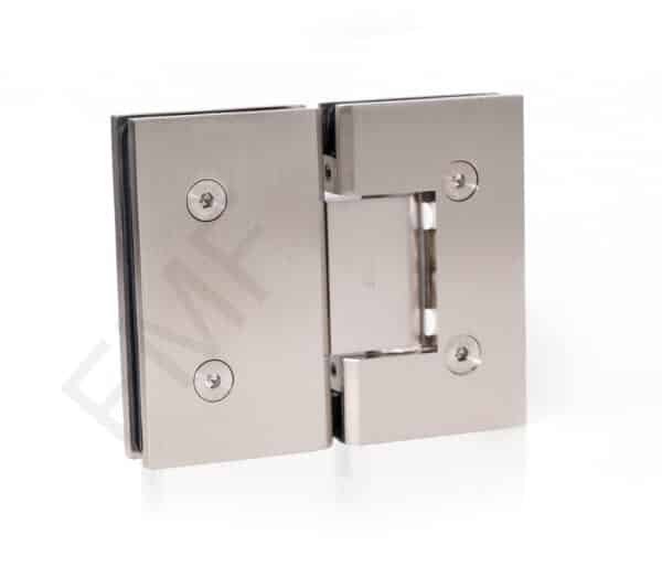 180° Heavy Duty Glass-to-Glass Hinge - Brushed Nickel