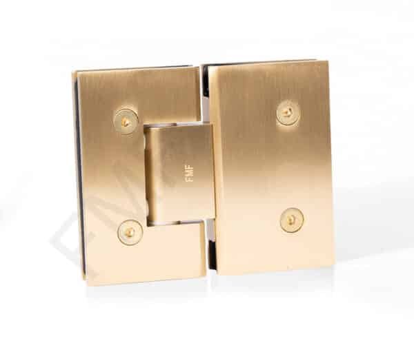 180° Heavy Duty Glass-to-Glass Hinge - Satin Brass