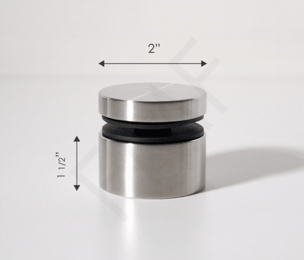 50MM Ø Solid Standoff - Brushed Stainless, 1-½"