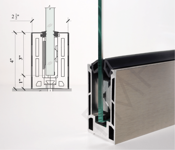 4" Railing Base Shoe - Brushed Stainless
