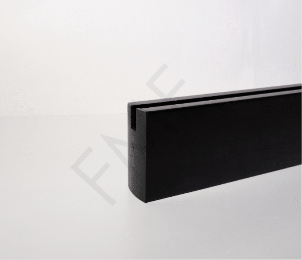 4" Commercial Top Door Rail - Matte Black, 38