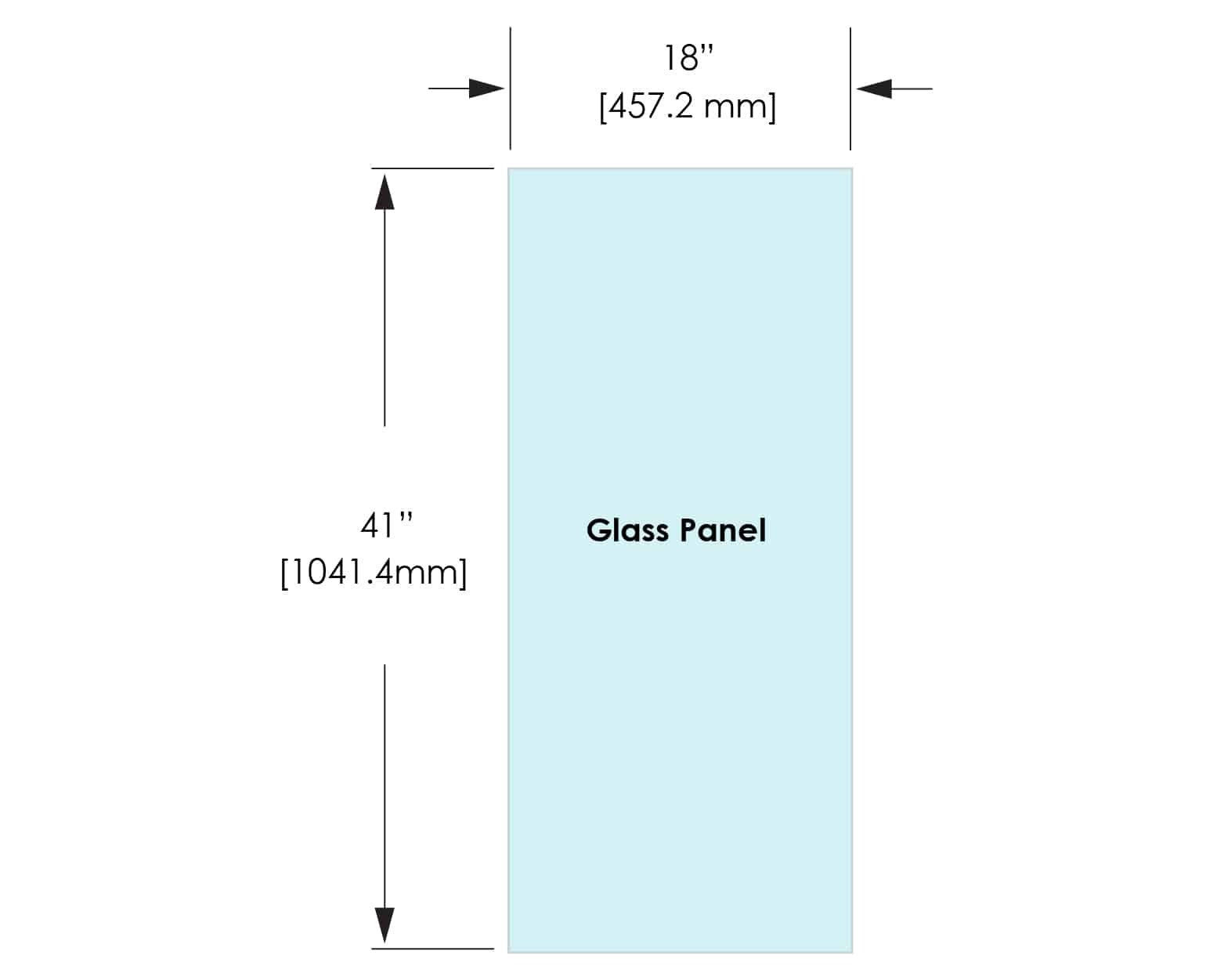 1/2" Railing Glass Panel - 41" Height - 41", 18X41