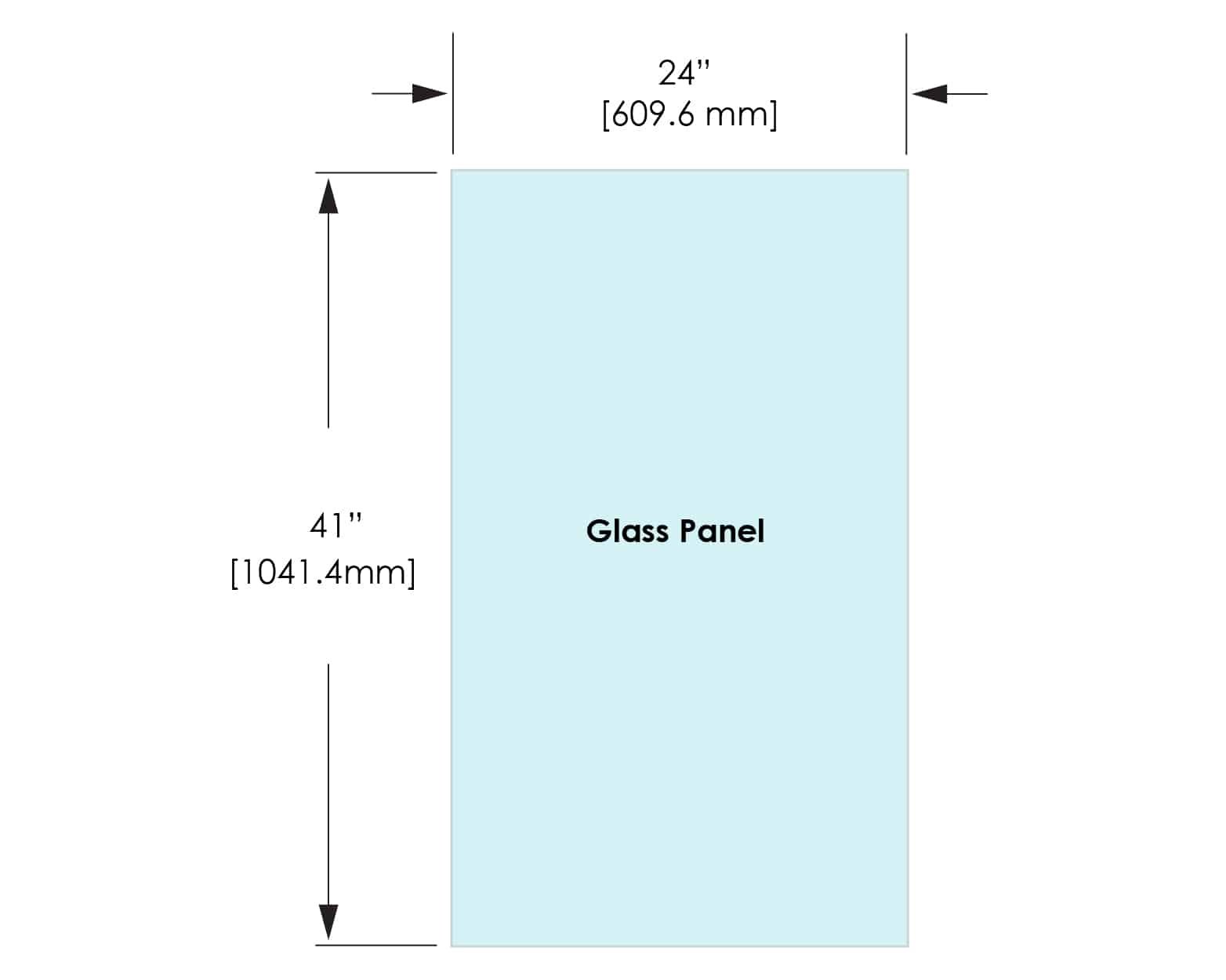 1/2" Railing Glass Panel - 41" Height - 41", 24X41