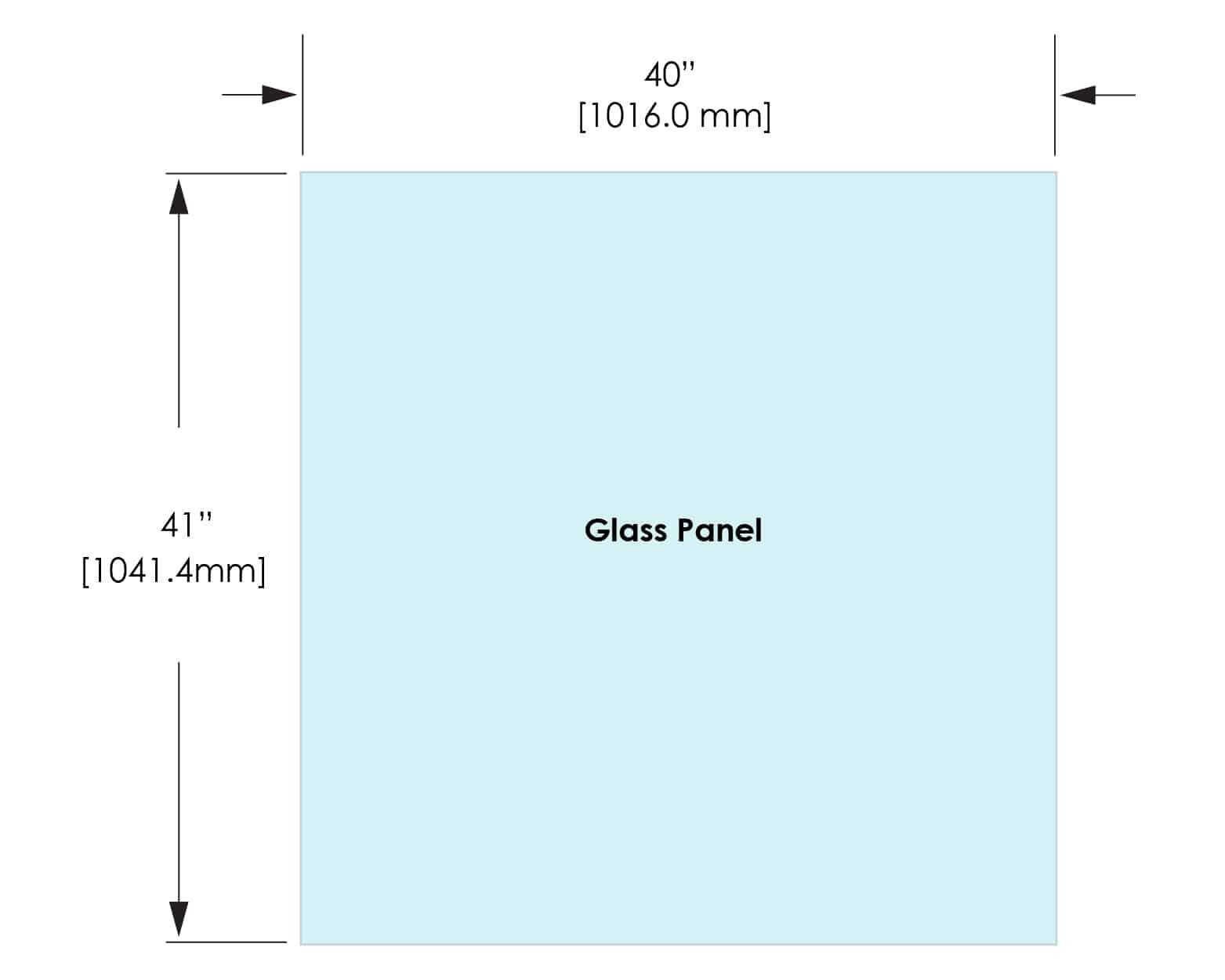 1/2" Railing Glass Panel - 41" Height