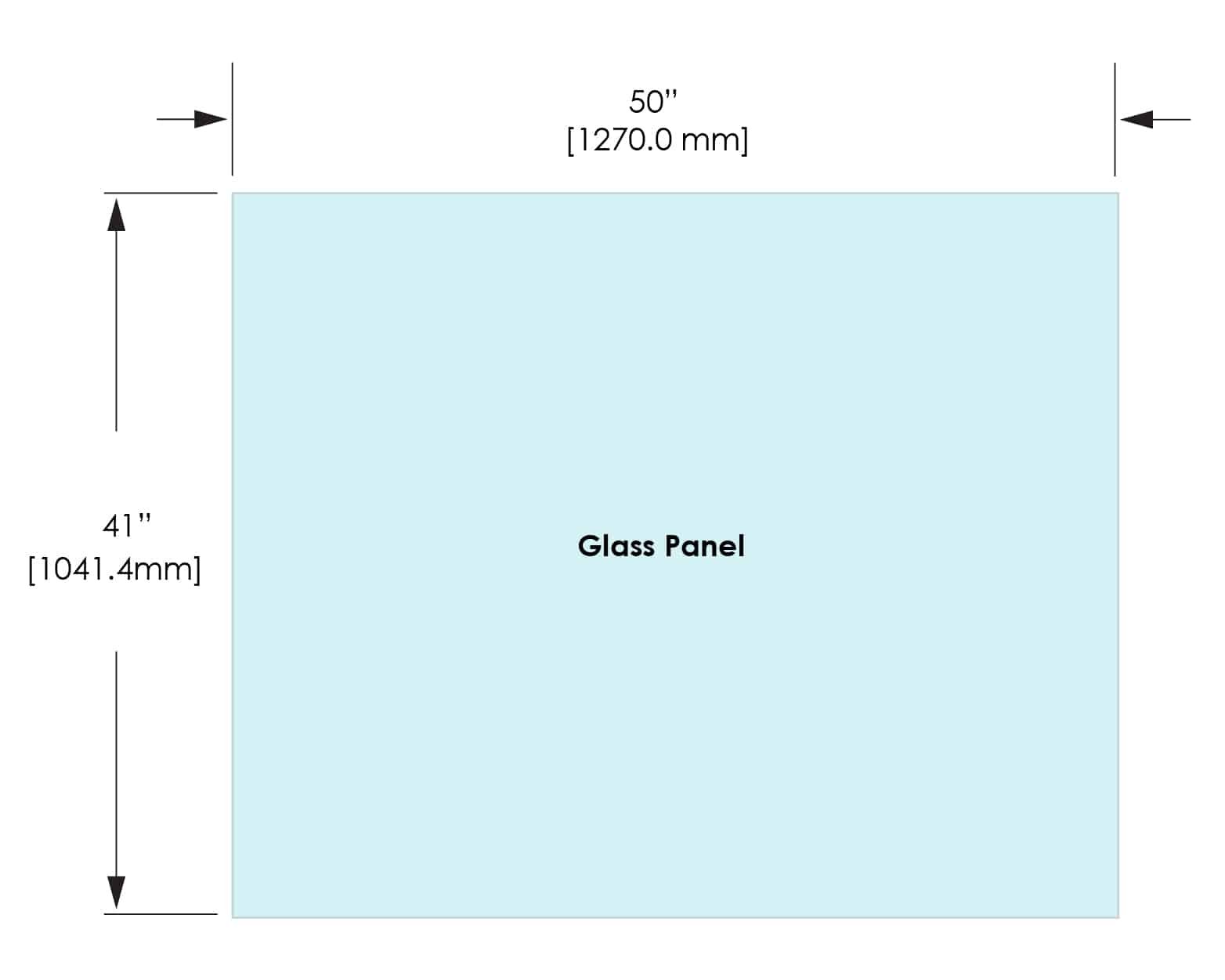 1/2" Railing Glass Panel - 41" Height - 41", 50X41