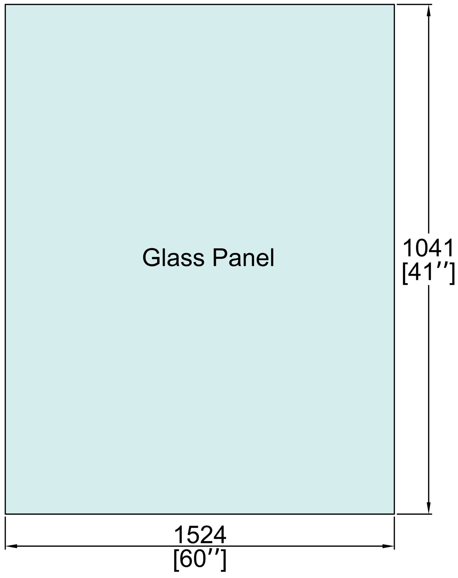 1/2" Railing Glass Panel - 41" Height - 41", 60X41