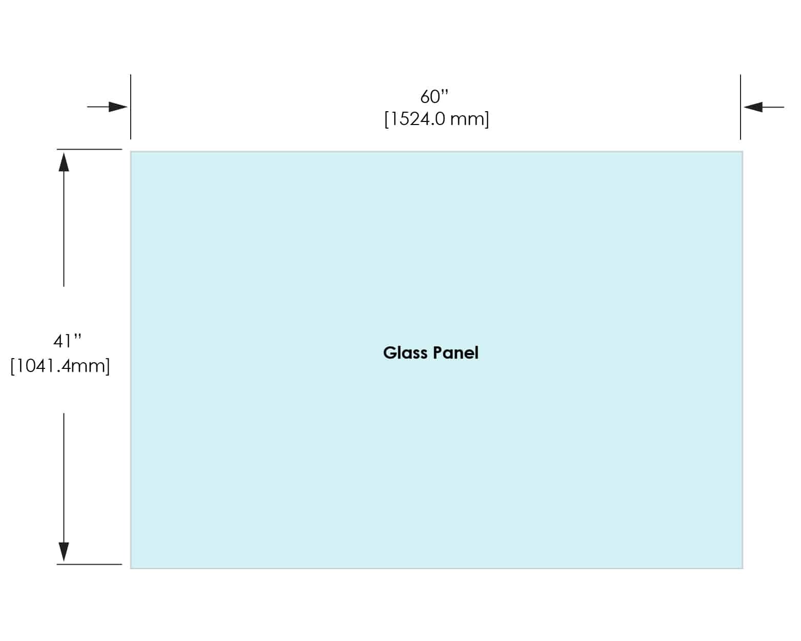 1/2" Railing Glass Panel - 41" Height - 41", 60X41