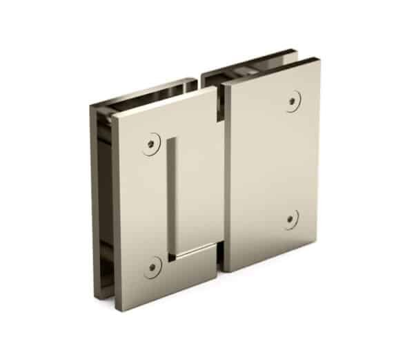 180° Glass-to-Glass Hinges - Polished Nickel, Premium
