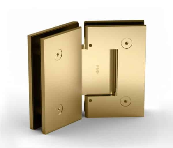 135° Adjustable Glass-to-Glass Hinge - Satin Brass