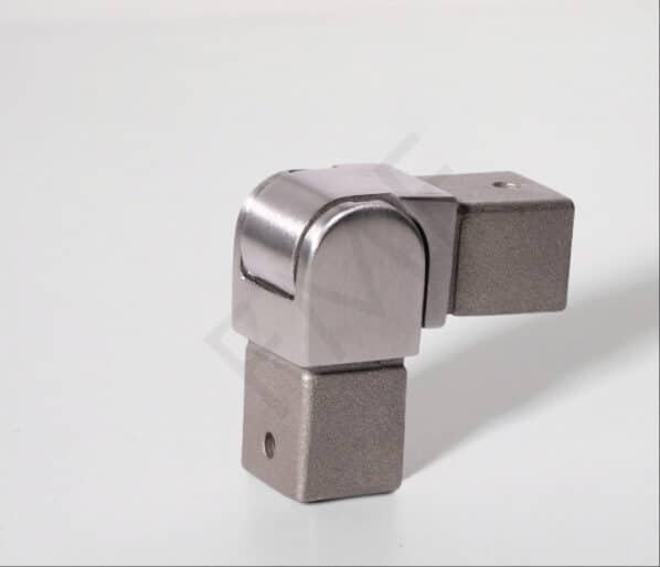 90° Adjustable Vertical Elbow for 25x21 mm Rectangular Cap Handrail - Brushed Stainless
