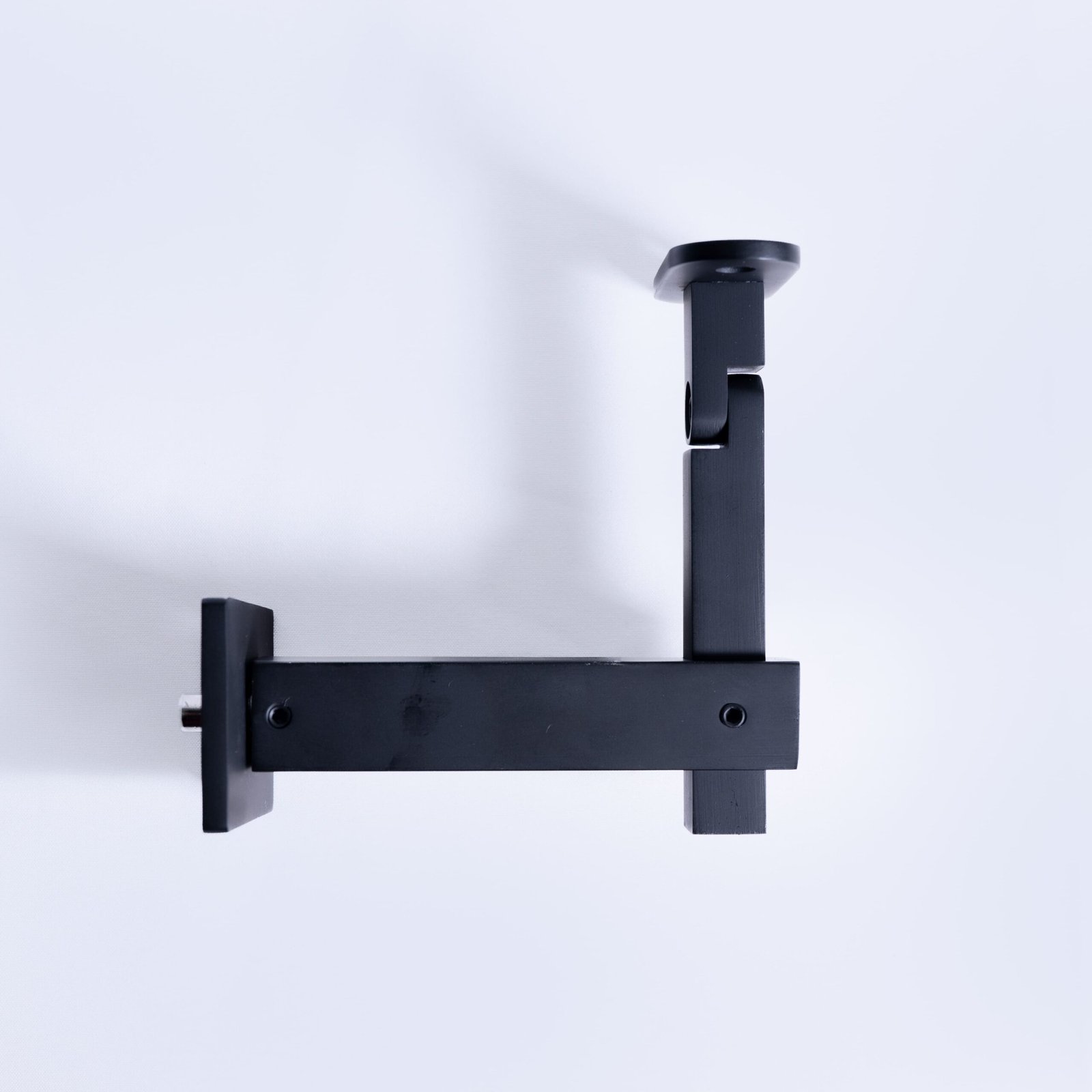 Wall Mount Square Adjustable Handrail Brackets - Matte Black