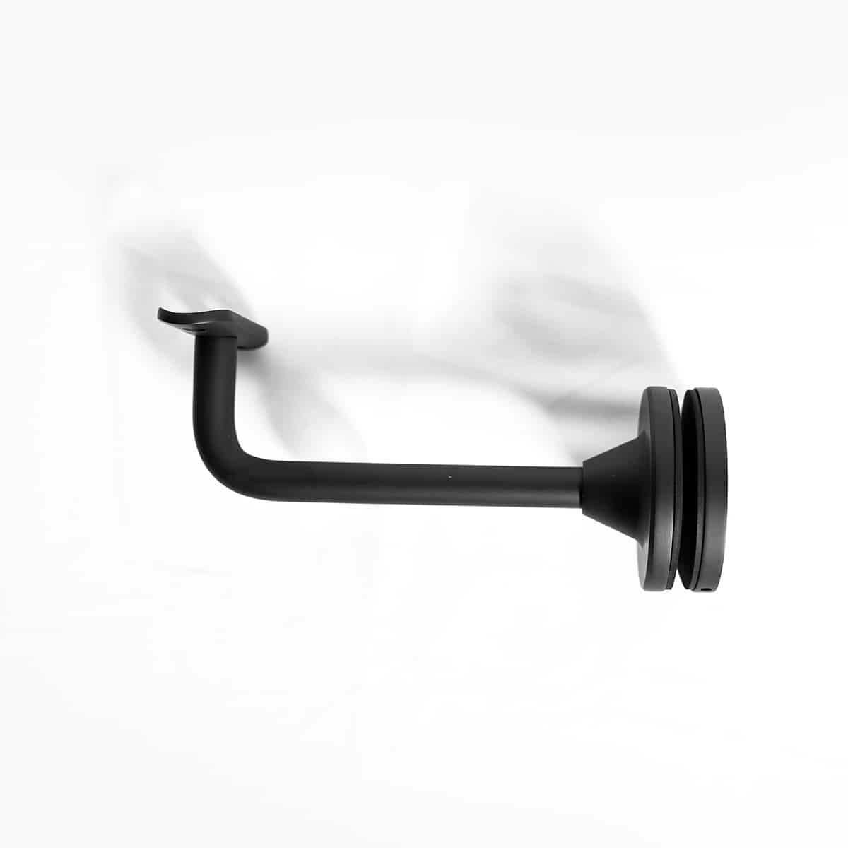 6" Flat Saddle Glass Mount Adjustable Handrail Brackets - Brushed Stainless