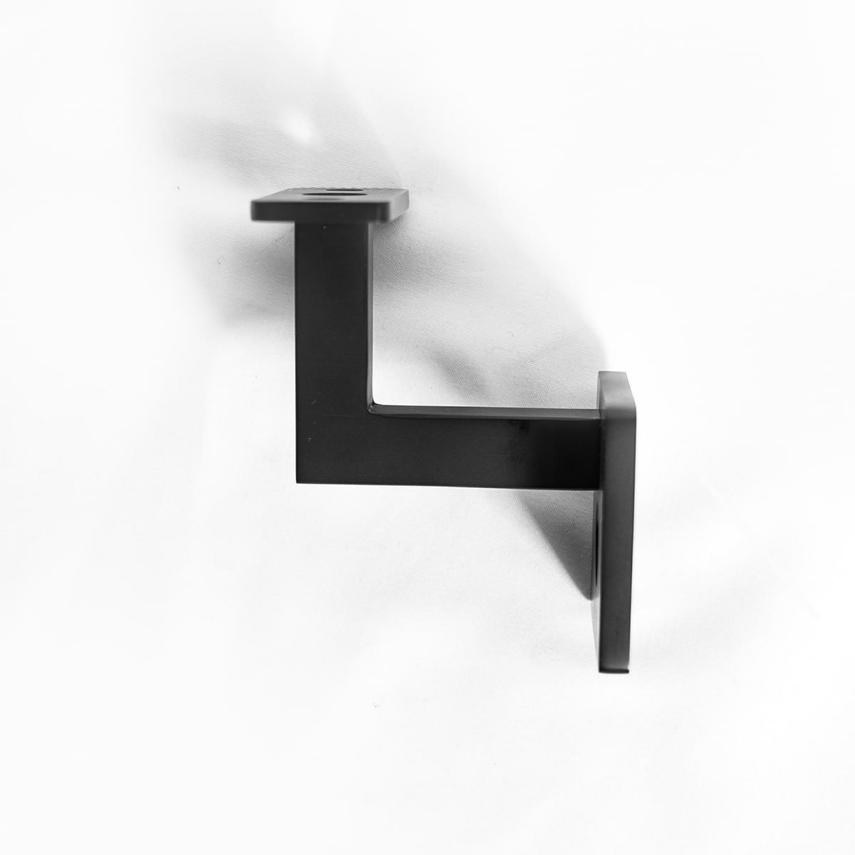 Square Wall Handrail Bracket Flat Saddle - Matte Black