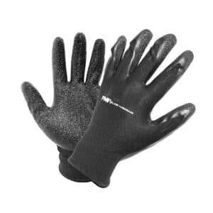 Glazing Gloves – Latex Crinkle Coated, Black, Size L