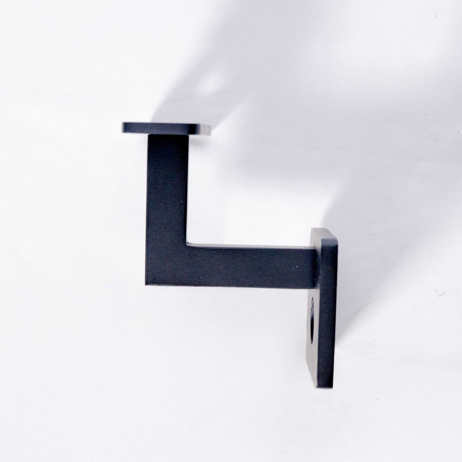 Square Wall Handrail Bracket Flat Saddle - Matte Black
