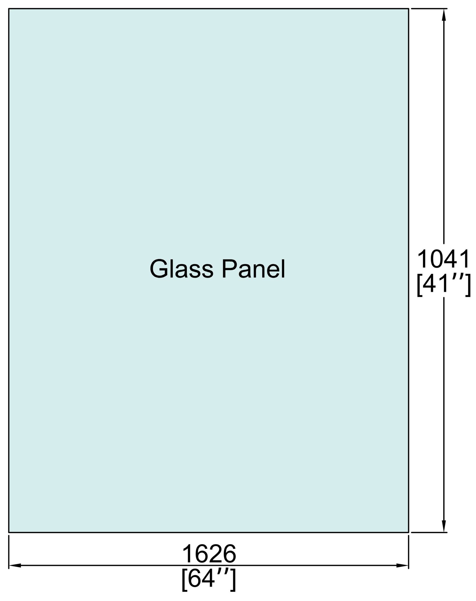 1/2" Railing Glass Panel - 41" Height - 41", 64X41