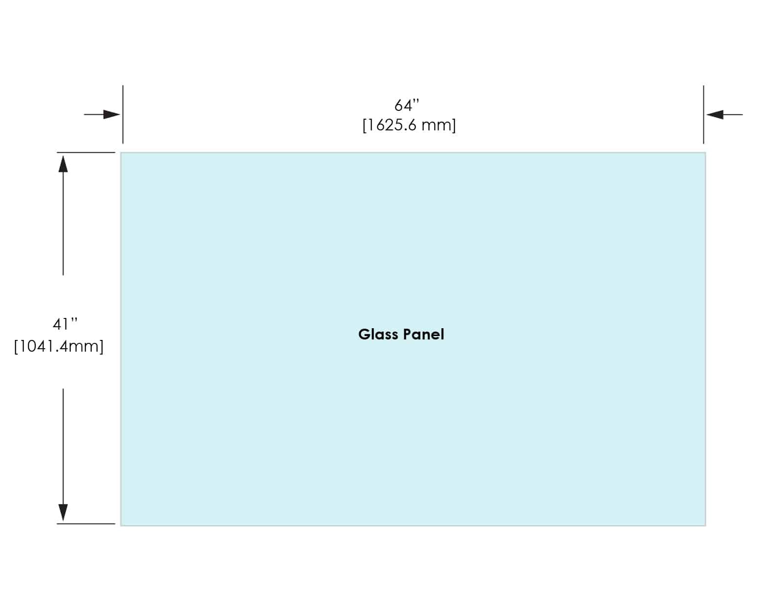 1/2" Railing Glass Panel - 41" Height - 41", 64X41