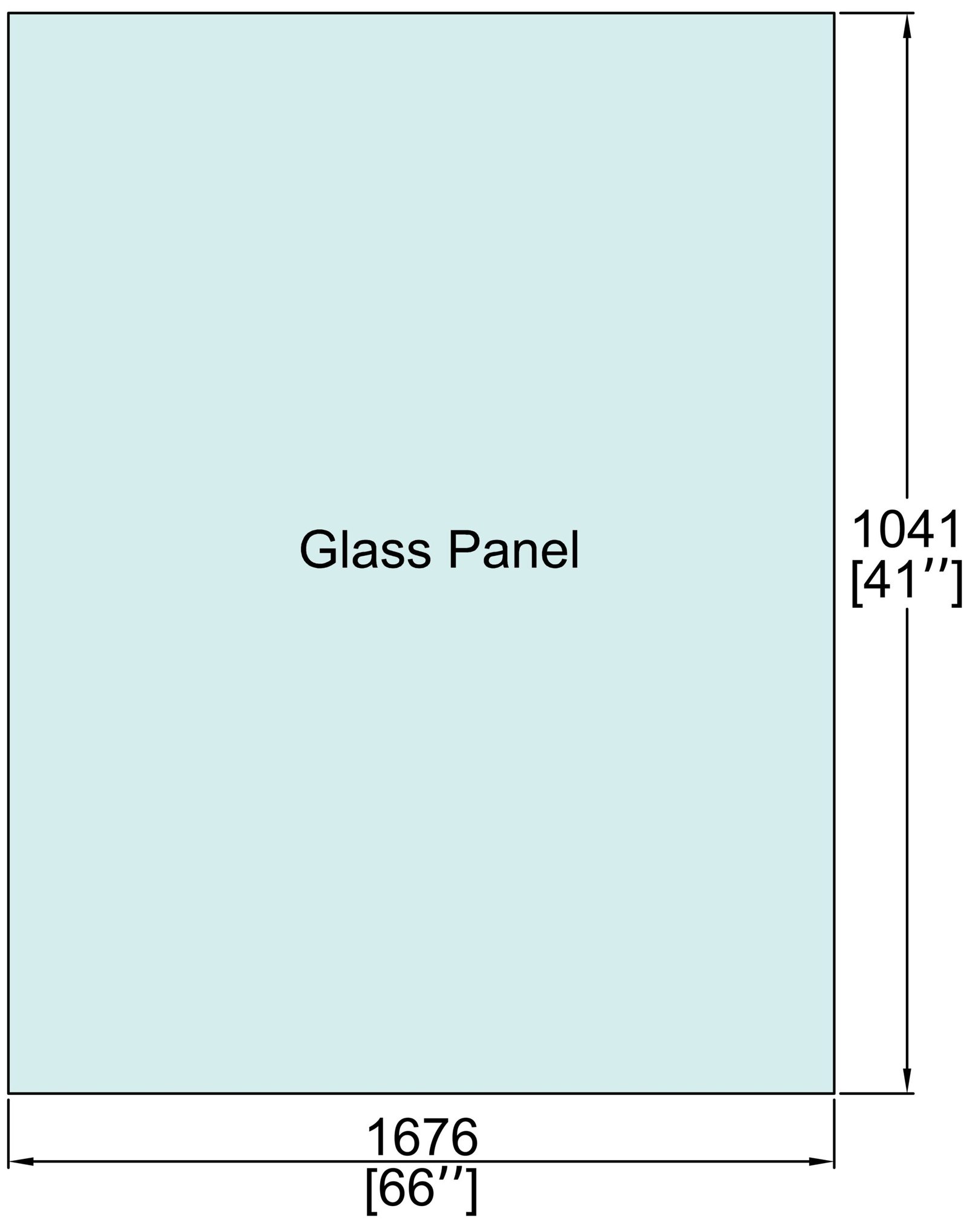 1/2" Railing Glass Panel - 41" Height - 41", 66X41