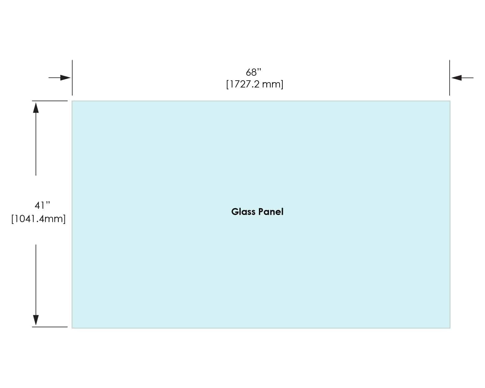 1/2" Railing Glass Panel - 41" Height - 41", 68X41