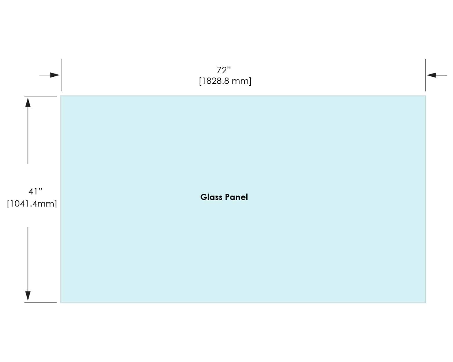 1/2" Railing Glass Panel - 41" Height - 41", 72X41