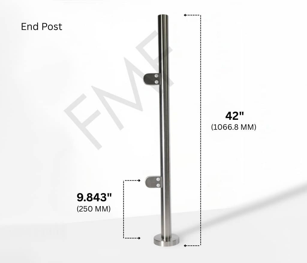 42″ Round End Cap Railing Post