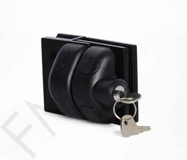 180° Left Open Glass-to-Glass Fence Lock - Matte Black