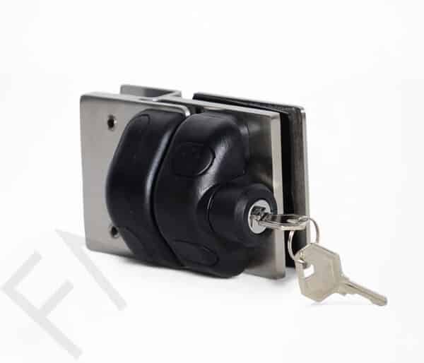180° Left Open Glass-to-Glass Fence Lock - Brushed Stainless