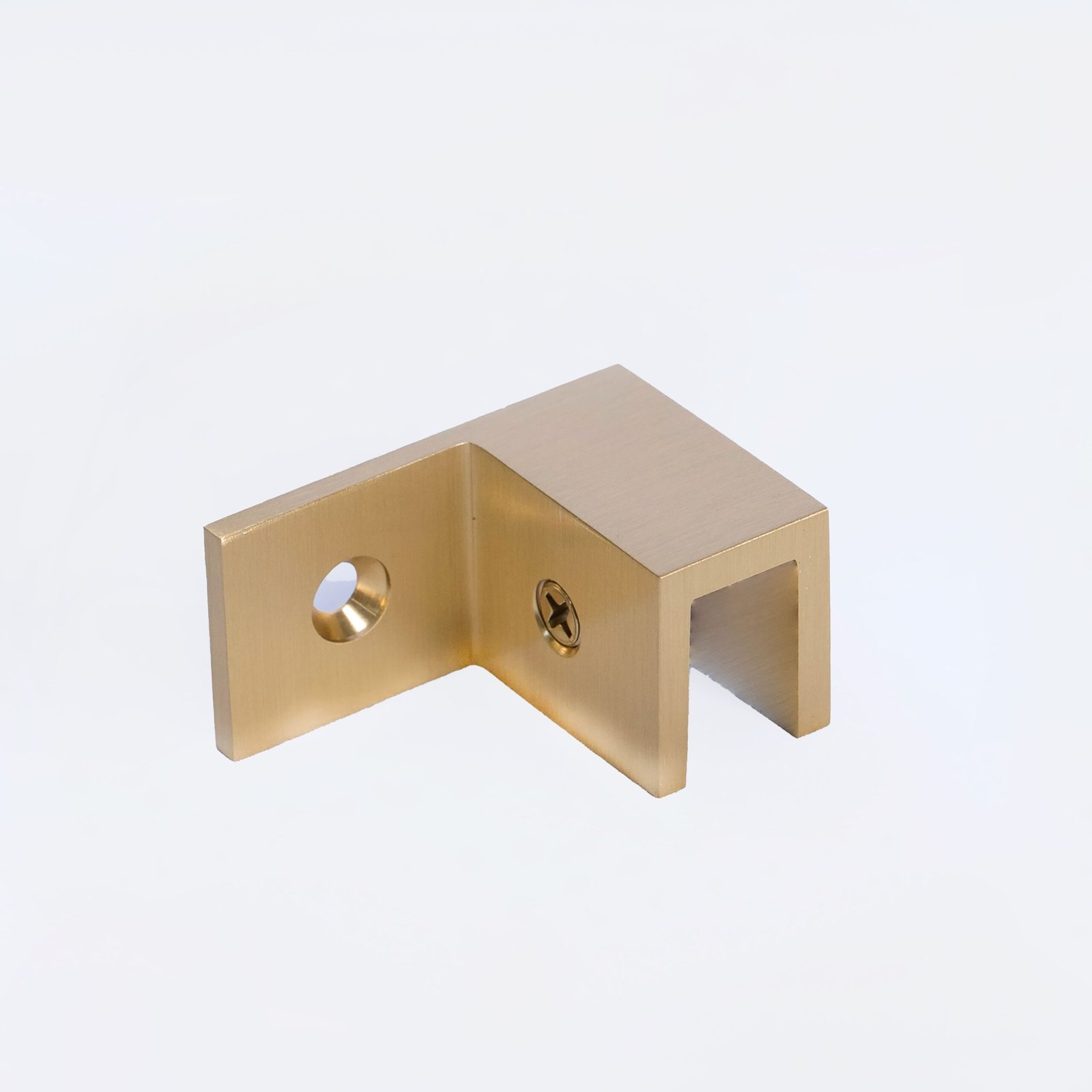 Right Side Sleeve Over Glass Clamp - Satin Brass