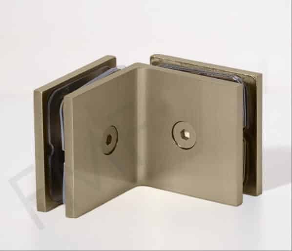 90° Glass-to-Glass Clamp - Brushed Bronze