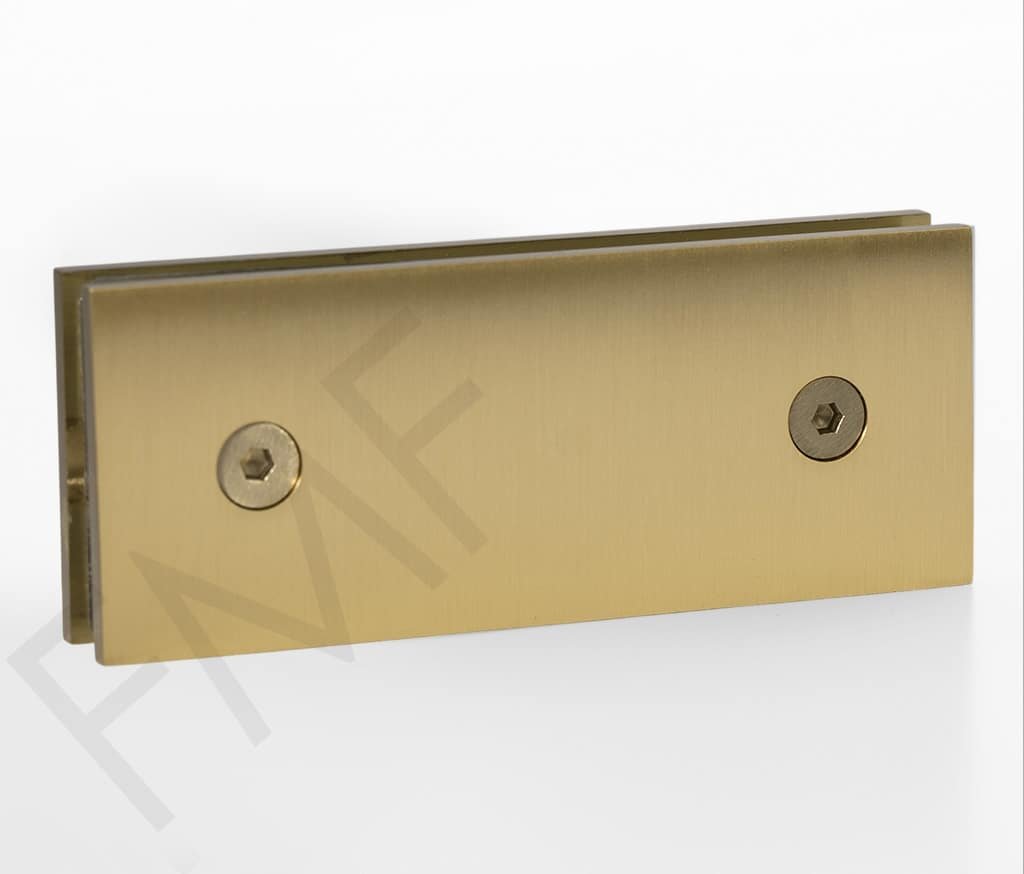 180° Fixed Transom Glass Clamp - Satin Brass