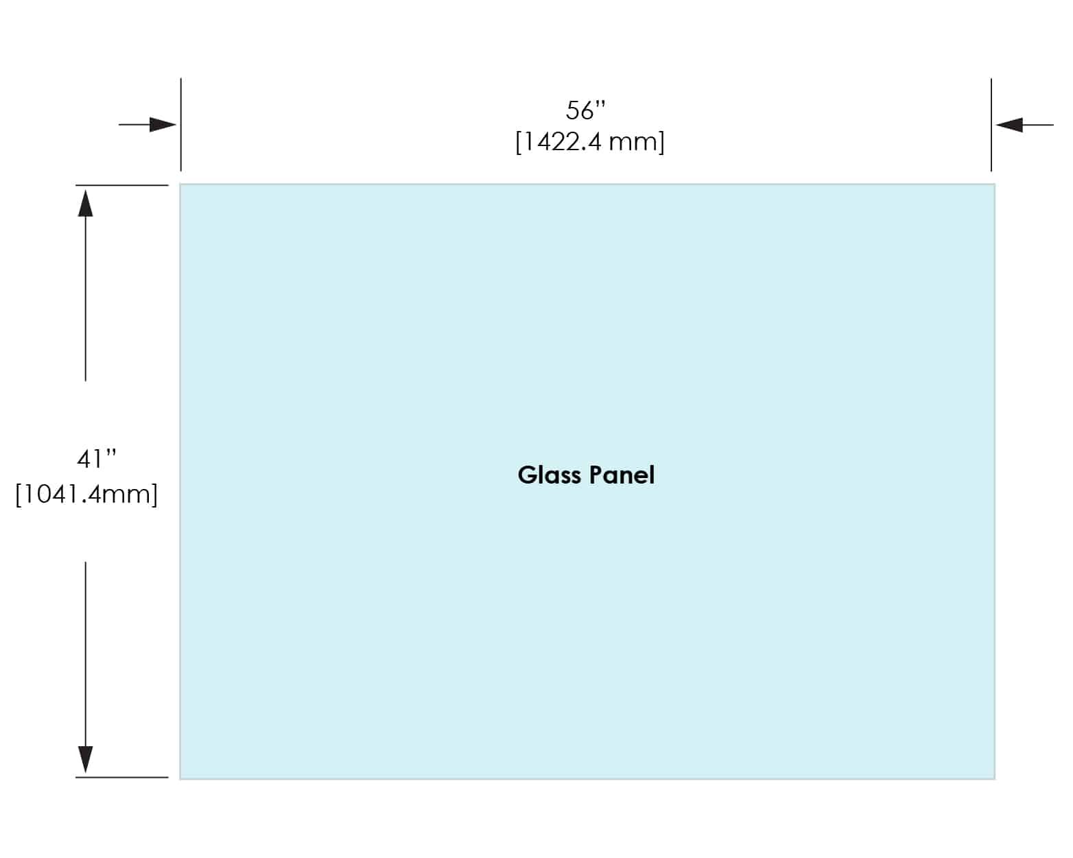 1/2" Railing Glass Panel - 41" Height - 41", 56X41
