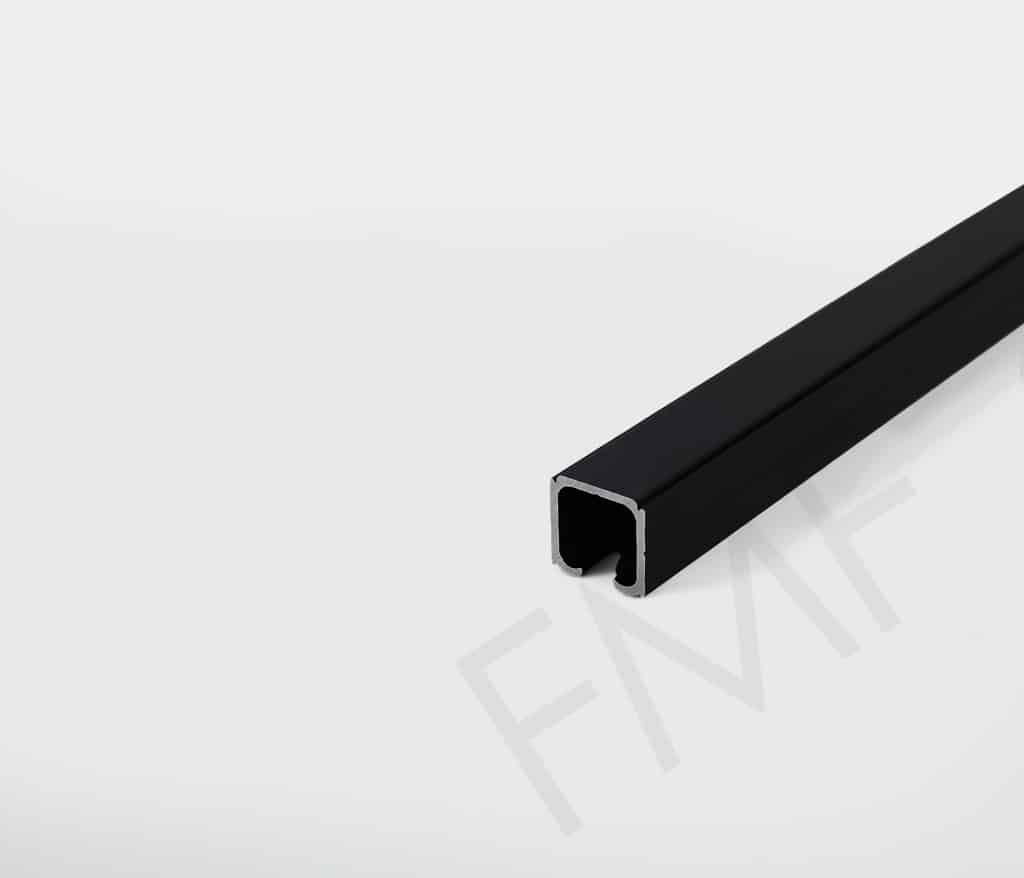 Main Guide Rail for Soft Series Sliding Door Kit – 120" Length-Matte Black