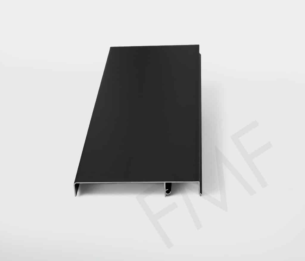 Face Cover for Main Guide Rail – Soft Series Sliding Door Kit, 120" Length-Matte Black