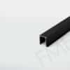 Fix Glass Panel Channel for Main Guide Rail – Soft Series Sliding Door Kit, 120" Length-Matte Black - Matte Black