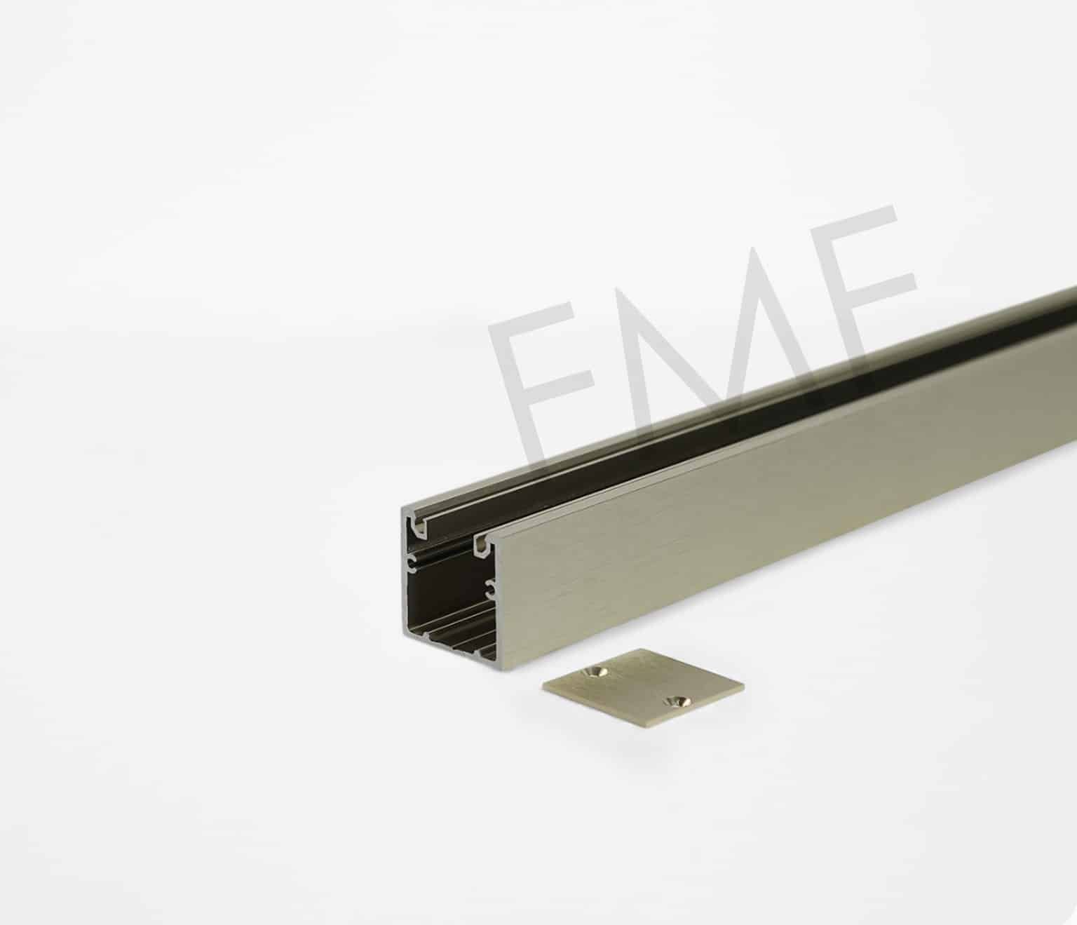 1.5" x 1.5" Architectural U-Channel, 120" Length , Includes 24 ft of 12mm Glazing Gaskets- Matte Black 4 P/P