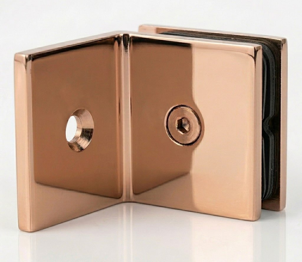 Offset Glass Clamp – Brushed Nickel